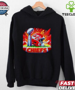 Kansas City Chiefs helmet and Super Bowl trophy shirt
