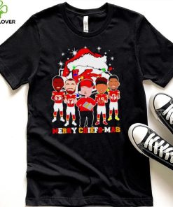 Kansas City Chiefs logo wearing hat santa merry Christmas Shirt