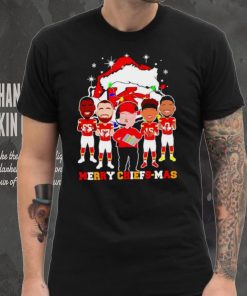 Kansas City Chiefs logo wearing hat santa merry Christmas Shirt