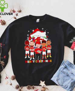 Kansas City Chiefs logo wearing hat santa merry Christmas Shirt