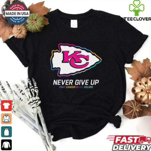 Kansas City Chiefs never give up fight cancer in all colors shirt