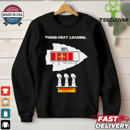 Kansas City Chiefs three peat loading 80% no. 1 seed wild card bye divisional round afc championship super bowl lix shirt