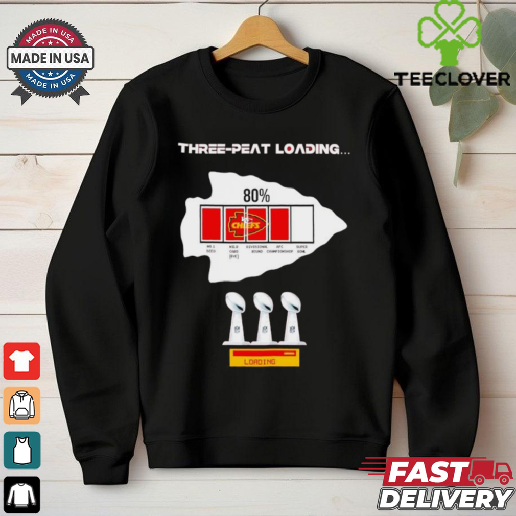 Kansas City Chiefs three peat loading 80% no. 1 seed wild card bye divisional round afc championship super bowl lix shirt Kansas City Chiefs three peat loading 80% no. 1 seed wild card bye divisional round afc championship super bowl lix shirt