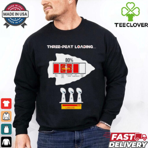 Kansas City Chiefs three peat loading 80% no. 1 seed wild card bye divisional round afc championship super bowl lix shirt