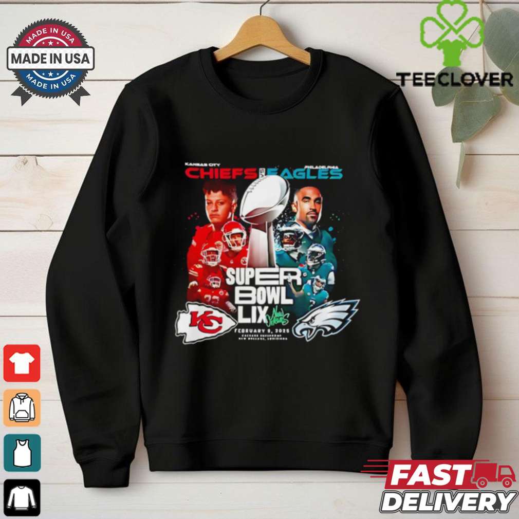 Kansas City Chiefs vs Philadelphia Eagles Matchup Super Bowl LIX February 2025 shirt Kansas City Chiefs vs Philadelphia Eagles Matchup Super Bowl LIX February 2025 shirt