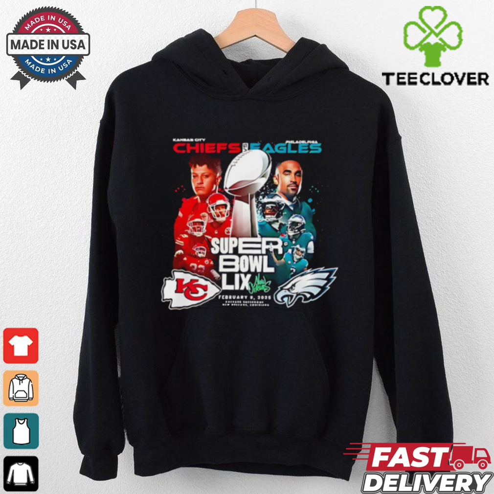 Kansas City Chiefs vs Philadelphia Eagles Matchup Super Bowl LIX February 2025 shirt Kansas City Chiefs vs Philadelphia Eagles Matchup Super Bowl LIX February 2025 shirt