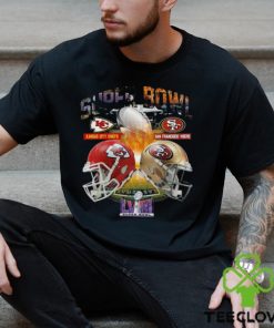 Kansas City Chiefs vs San Francisco 49Ers Super Bowl LVIII Champions Helmet Shirt 2 Kansas City Chiefs vs San Francisco 49Ers Super Bowl LVIII Champions Helmet Shirt
