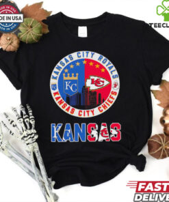 Kansas City Chiefs x Kansas City Royals skyline logo shirt
