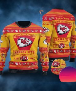 Kansas City Football Est 1960 Personalized Ugly Christmas Sweater NFL Chiefs Fan Gift