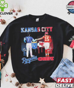 Kansas City Royals Bobby Witt Jr. Kansas City Chiefs Patrick Mahomes Stars 2024 Signatures Shirt