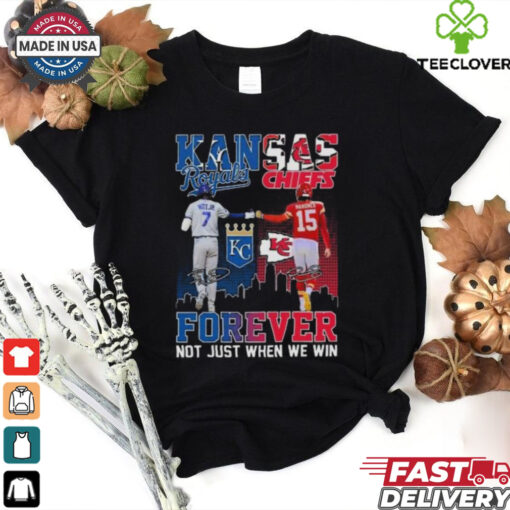 Kansas City Royals Bobby Witt Jr. Kansas City Chiefs Patrick Mahomes Stars Forever Not Just When We Win T hoodie, sweater, longsleeve, shirt v-neck, t-shirt