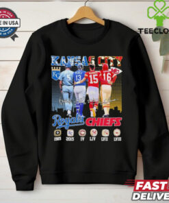 Kansas City Royals Brett, Perez X Kansas City Chiefs Mahomes, Dawson Signatures Shirt