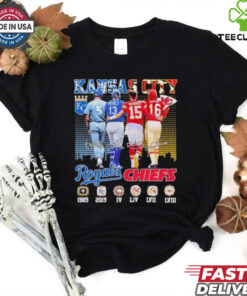 Kansas City Royals Brett, Perez X Kansas City Chiefs Mahomes, Dawson Signatures Shirt