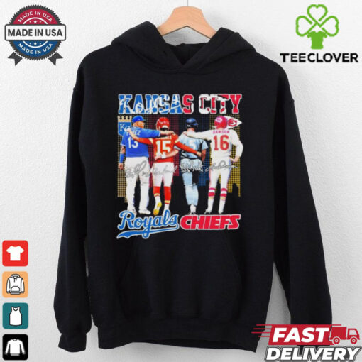 Kansas City Royals Salvador Perez, George Brett X Kansas City Chiefs Patrick Mahomes, Len Dawson Shirt