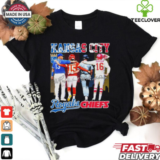 Kansas City Royals Salvador Perez, George Brett X Kansas City Chiefs Patrick Mahomes, Len Dawson Shirt
