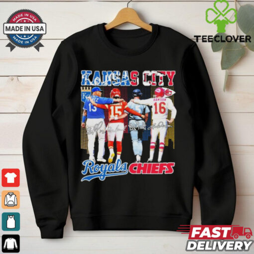 Kansas City Royals Salvador Perez, George Brett X Kansas City Chiefs Patrick Mahomes, Len Dawson Shirt