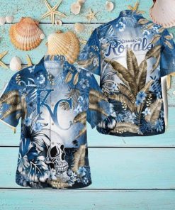 Kansas City Royals Tropical Floral Skull 3D Hawaiian Shirt Beach Shirt Halloween Gift