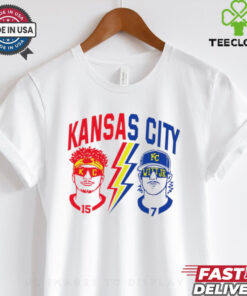 Kansas City Royals and Kansan City Chiefs football Patrick Mahomes vs Witt Jr. shirt 2 Kansas City Royals and Kansan City Chiefs football Patrick Mahomes vs Witt Jr. shirt