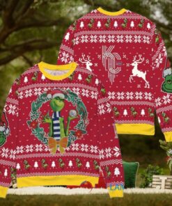 Kansas City Royals x Grinch Dr. Seuss How the Grinch Stole Christmas MLB with World Series Trophy Ugly Christmas Sweater Red