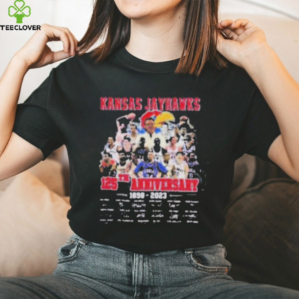 Kansas Jayhawks 125th Anniversary 1898 2023 Thank You For The Memories Basketball Signatures Shirt Kansas Jayhawks 125th Anniversary 1898 2023 Thank You For The Memories Basketball Signatures Shirt