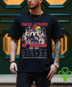 Kansas Jayhawks 125th Anniversary 1898 2023 Thank You For The Memories Basketball Signatures T Shirt