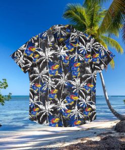 Kansas Jayhawks Black Floral Hawaiian Shirt