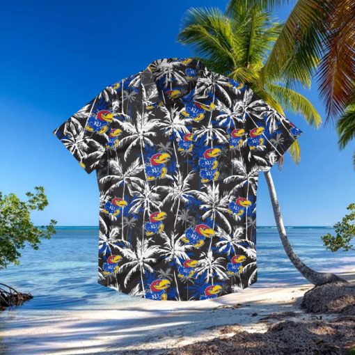 Kansas Jayhawks Black Floral Hawaiian Shirt