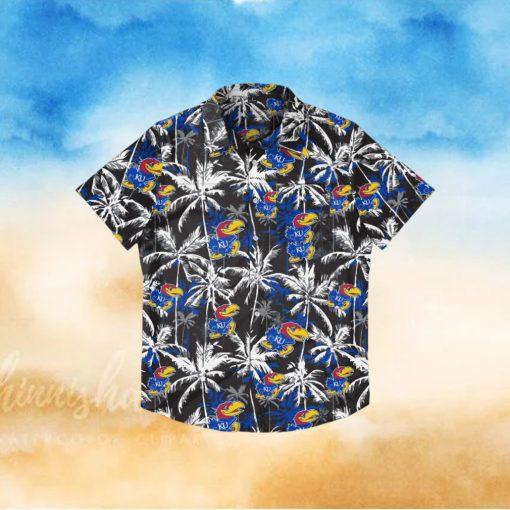 Kansas Jayhawks Black Floral Hawaiian Shirt