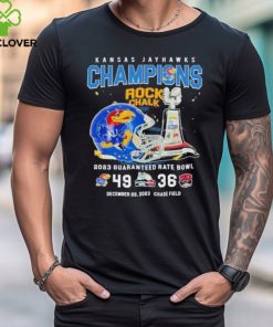 Kansas Jayhawks Champions Rock Chalk 2023 Guaranteed Rate Bowl 49 36 Shirt