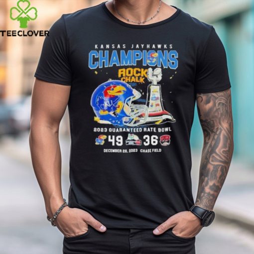 Kansas Jayhawks Champions Rock Chalk 2023 Guaranteed Rate Bowl 49 36 Shirt