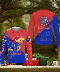 Kansas Jayhawks Cross Style Knitted Xmas Sweater