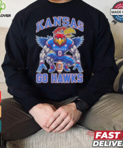 Kansas Jayhawks Football Go Hawks Mascot Shirt