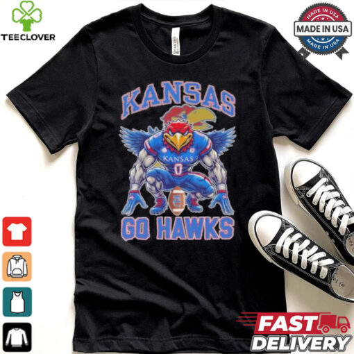 Kansas Jayhawks Football Go Hawks Mascot Shirt