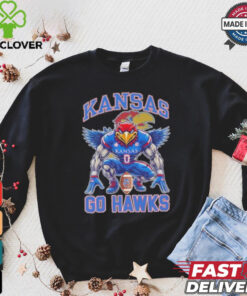 Kansas Jayhawks Football Go Hawks Mascot Shirt