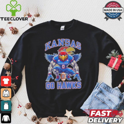 Kansas Jayhawks Football Go Hawks Mascot Shirt