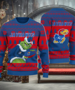 Kansas Jayhawks Grinch Ugly Christmas Sweater