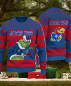 Kansas Jayhawks Grinch Ugly Christmas Sweater