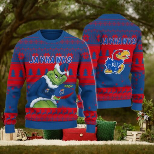 Kansas Jayhawks Grinch Ugly Christmas Sweater