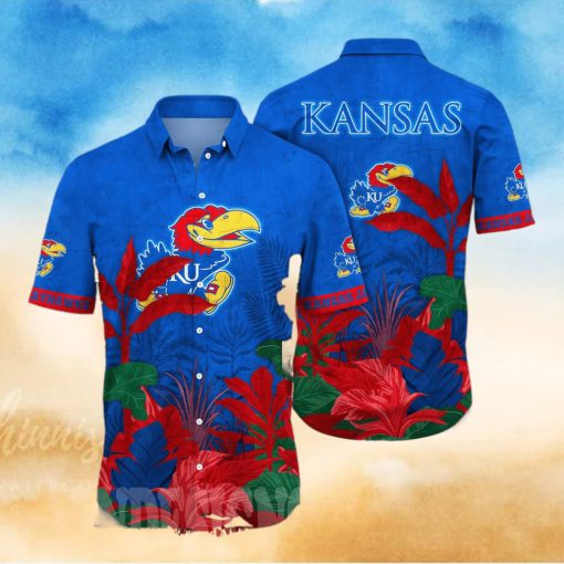 Kansas Jayhawks NCAA Flower Classic All Over Printed Hawaiian Shirt