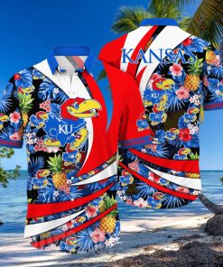 Kansas Jayhawks NCAA Flower Tropical 3D All Over Printed Hawaiian Shirt