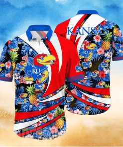 Kansas Jayhawks NCAA Flower Tropical 3D All Over Printed Hawaiian Shirt