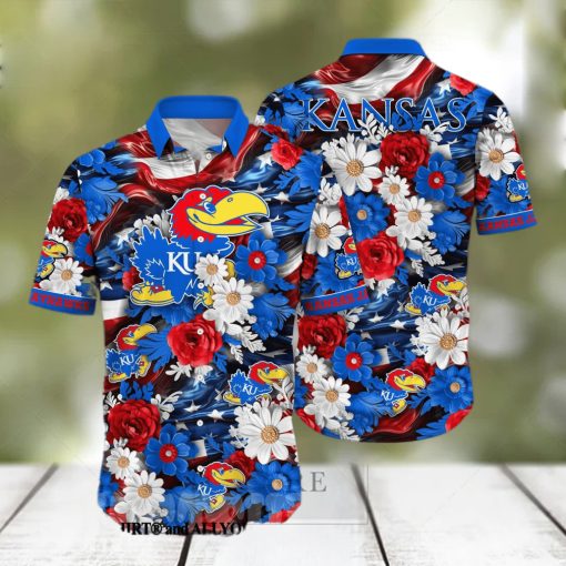 Kansas Jayhawks NCAA Independence Day 3D Full Printed Hawaiian Shirt