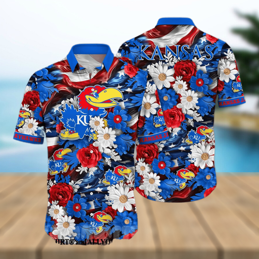 Kansas Jayhawks NCAA Independence Day Unisex Full Printed Hawaiian Shirt Kansas Jayhawks NCAA Independence Day Unisex Full Printed Hawaiian Shirt