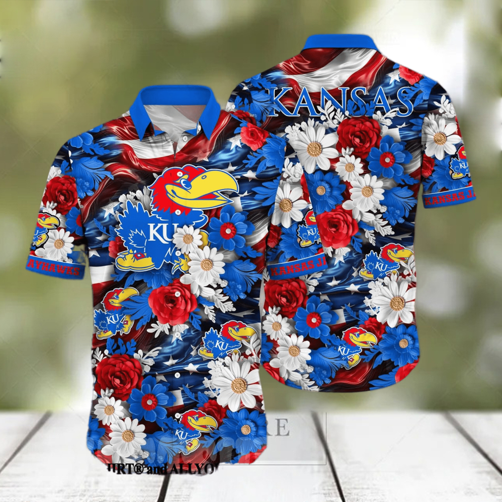 Kansas Jayhawks NCAA Independence Day Unisex Full Printed Hawaiian Shirt Kansas Jayhawks NCAA Independence Day Unisex Full Printed Hawaiian Shirt