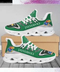 Kansas Jayhawks NCAA St. Patrick's Day Shamrock Custom Name Clunky Max Soul Shoes Sneakers For Mens Womens