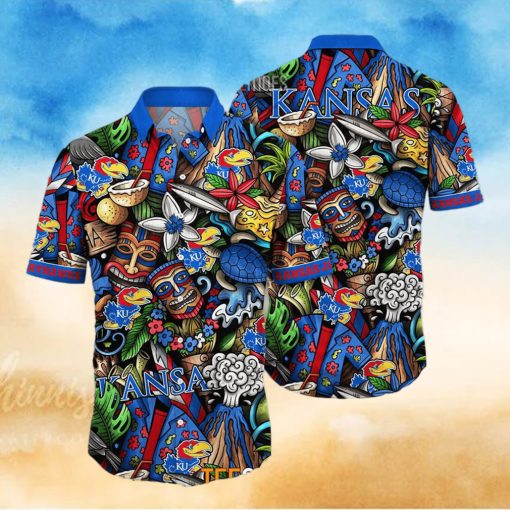 Kansas Jayhawks Ncaa Mens Floral Special Design Hawaiian Shirt