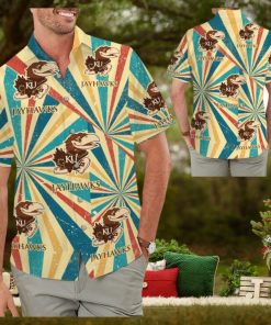 Kansas Jayhawks Retro Vintage Style Tropical Hawaiian Shirt
