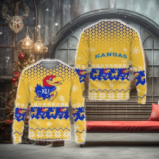 Kansas Jayhawks Sports Football Merry Christmas 3D Sweater For Fans Gifts Unisex