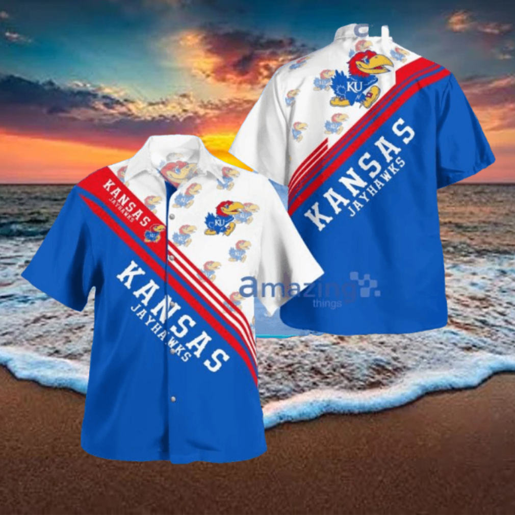 Kansas Jayhawks Standard Paradise Tropical Hawaiian Shirt Kansas Jayhawks Standard Paradise Tropical Hawaiian Shirt