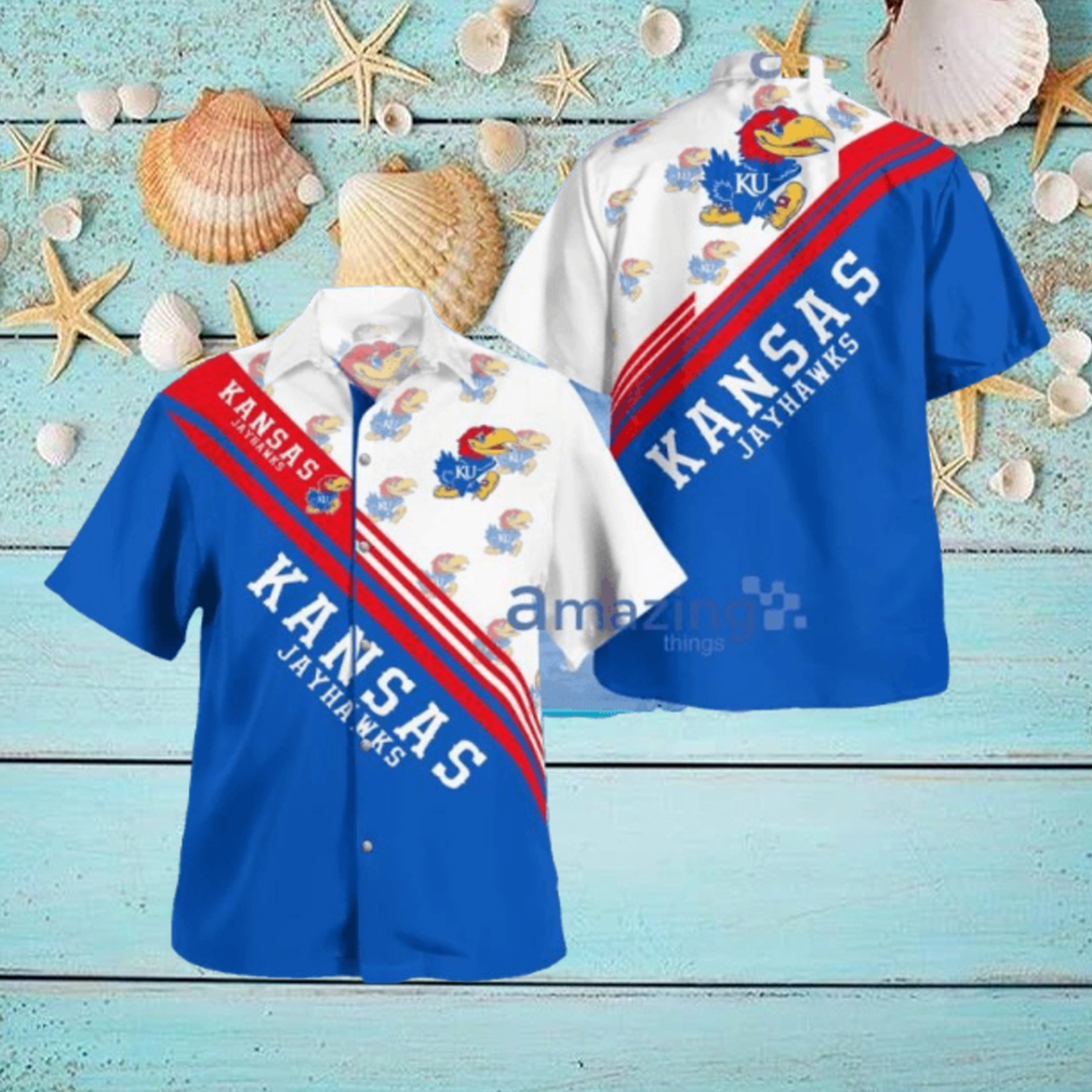 Kansas Jayhawks Standard Paradise Tropical Hawaiian Shirt Kansas Jayhawks Standard Paradise Tropical Hawaiian Shirt
